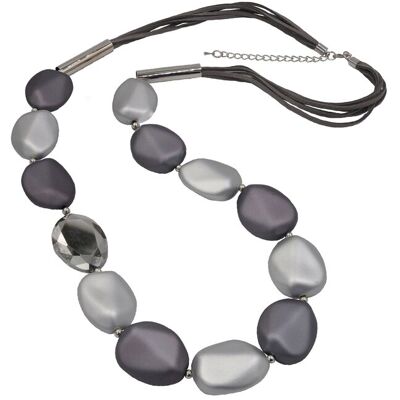 Steuer Modeschmuck Kette Velour Glasstein dunkelgrau Grau Einheitsgröße Steuer Modeschmuck Kette Velour Glasstein dunkelgrau Grau Einheitsgröße