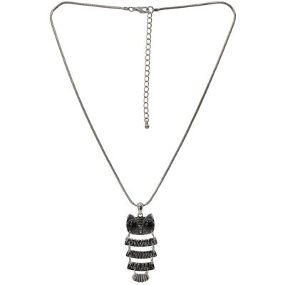 Steuer Modeschmuck Kette mit Anhänger silberfarben Anhänger Eule Silber Einheitsgröße Steuer Modeschmuck Kette mit Anhänger silberfarben Anhänger Eule Silber Einheitsgröße