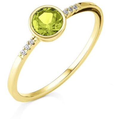 Orolino Ring Gold 585 mit 6x Brillant zus. 0,025ct. und Peridot Gold O 1/2 Orolino Ring Gold 585 mit 6x Brillant zus. 0,025ct. und Peridot Gold O 1/2