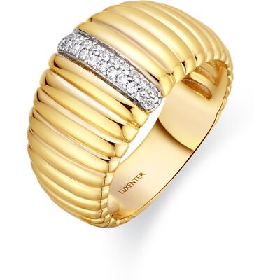 Luxenter Ring aus 925er Sterlingsilber mit Zirkonia, 18 Karat Gold-Finish – Dorane Gold Ö Luxenter Ring aus 925er Sterlingsilber mit Zirkonia, 18 Karat Gold-Finish – Dorane Gold Ö