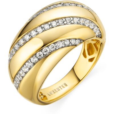 Luxenter Ring aus 925er Sterlingsilber mit Zirkonia, in 18 Karat Gold veredelt – Vikai Gold P 1/2 Luxenter Ring aus 925er Sterlingsilber mit Zirkonia, in 18 Karat Gold veredelt – Vikai Gold P 1/2