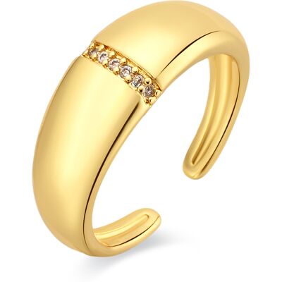 Luxenter Brilliant Metal and Zirconia Alloy Ring in 18 karat Gelbgold - Dushli Gold Einheitsgröße Luxenter Brilliant Metal and Zirconia Alloy Ring in 18 karat Gelbgold - Dushli Gold Einheitsgröße