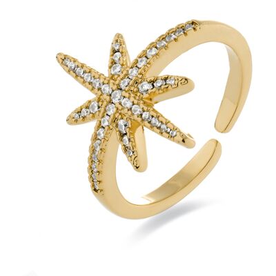 Luxenter Ring mit Brillantzirkonia aus 18K Gelbgold - Oriok Gold Einheitsgröße Luxenter Ring mit Brillantzirkonia aus 18K Gelbgold - Oriok Gold Einheitsgröße