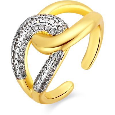 Luxenter Brilliant Metal and Zirconia Alloy Ring in 18 karat Gelbgold - Denan Gold Einheitsgröße Luxenter Brilliant Metal and Zirconia Alloy Ring in 18 karat Gelbgold - Denan Gold Einheitsgröße