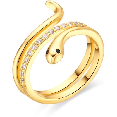 Luxenter Ring mit funkelndem Zirkonia, 18 Karat Gelbgold-Finish – Sasso Gold Einheitsgröße Luxenter Ring mit funkelndem Zirkonia, 18 Karat Gelbgold-Finish – Sasso Gold Einheitsgröße