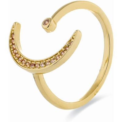 Luxenter Ring mit Brillanz-Zirkonia, 18 Karat Gelbgold-Finish – Sib Gold Einheitsgröße Luxenter Ring mit Brillanz-Zirkonia, 18 Karat Gelbgold-Finish – Sib Gold Einheitsgröße