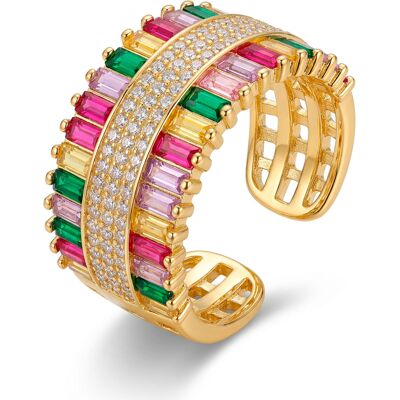 Luxenter Multicolor Zirconia Ring aus 18-karat-Gelbgold - Maku Mehrfarben Einheitsgröße Luxenter Multicolor Zirconia Ring aus 18-karat-Gelbgold - Maku Mehrfarben Einheitsgröße