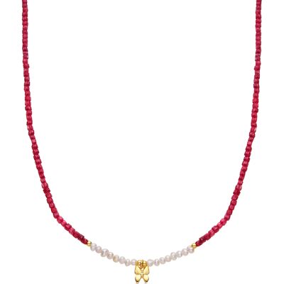Luxenter 925 Sterlingsilber-weiße Perlenkette mit 18-Karat-Gelbgold – Sortiment Silber Einheitsgröße Luxenter 925 Sterlingsilber-weiße Perlenkette mit 18-Karat-Gelbgold – Sortiment Silber Einheitsgröße