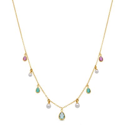 Luxenter-Halskette aus Metalllegierung und weißer Perle, abgeschlossen mit 18-karat-Roségold – Cainhtsi Gold Einheitsgröße Luxenter-Halskette aus Metalllegierung und weißer Perle, abgeschlossen mit 18-karat-Roségold – Cainhtsi Gold Einheitsgröße