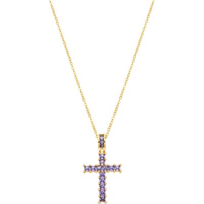 Luxenter-Halskette aus Metalllegierung und Amethystzirkonia, gefertigt in 18-karat-Gelbgold – Amku Violett Einheitsgröße Luxenter-Halskette aus Metalllegierung und Amethystzirkonia, gefertigt in 18-karat-Gelbgold – Amku Violett Einheitsgröße
