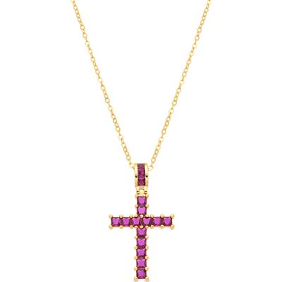 Luxenter-Halskette aus Metalllegierung und Rubinzirkonia aus 18-karat-Gelbgold - Amku Rot Einheitsgröße Luxenter-Halskette aus Metalllegierung und Rubinzirkonia aus 18-karat-Gelbgold - Amku Rot Einheitsgröße
