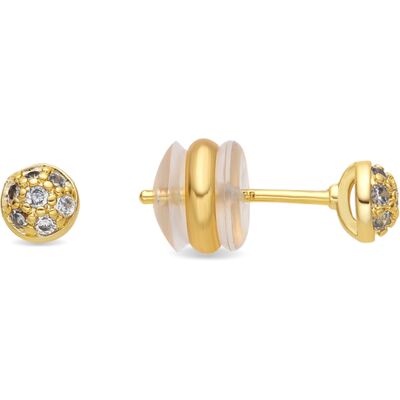 Luxenter Ohrringe mit 18-karätiger Gelbgold-Finish und funkelnden Zirkonia-Steinen – Chikra Gold Einheitsgröße Luxenter Ohrringe mit 18-karätiger Gelbgold-Finish und funkelnden Zirkonia-Steinen – Chikra Gold Einheitsgröße