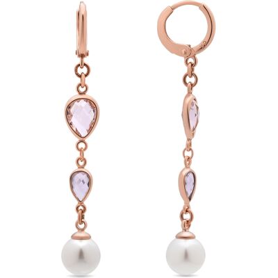 Luxenter Ohrringe aus Metalllegierung und weißer Perle, gefertigt in 18-karat-Roségold – Cainhtsi Gold Einheitsgröße Luxenter Ohrringe aus Metalllegierung und weißer Perle, gefertigt in 18-karat-Roségold – Cainhtsi Gold Einheitsgröße