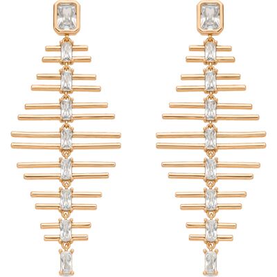 Luxenter Ohrringe mit 18-karätiger Gelbgold-Beschichtung und funkelnden Zirkonia-Steinen – Sabrin Gold Einheitsgröße Luxenter Ohrringe mit 18-karätiger Gelbgold-Beschichtung und funkelnden Zirkonia-Steinen – Sabrin Gold Einheitsgröße