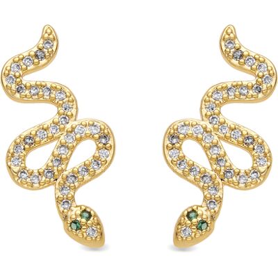 Luxenter Ohrringe mit 18 Karat Gelbgold-Finish und funkelnden Zirkonia-Steinen – Norra Gold Einheitsgröße Luxenter Ohrringe mit 18 Karat Gelbgold-Finish und funkelnden Zirkonia-Steinen – Norra Gold Einheitsgröße