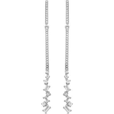 Luxenter 925 Sterlingsilber- und Brilliant Zirconia-Ohrringe mit Rhodium-Finish – Zener Silber Einheitsgröße Luxenter 925 Sterlingsilber- und Brilliant Zirconia-Ohrringe mit Rhodium-Finish – Zener Silber Einheitsgröße
