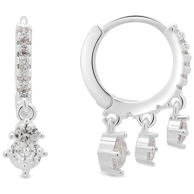 Luxenter Brilliant Zirkonia Ohrringe in Silber - Russa Silber Einheitsgröße Luxenter Brilliant Zirkonia Ohrringe in Silber - Russa Silber Einheitsgröße