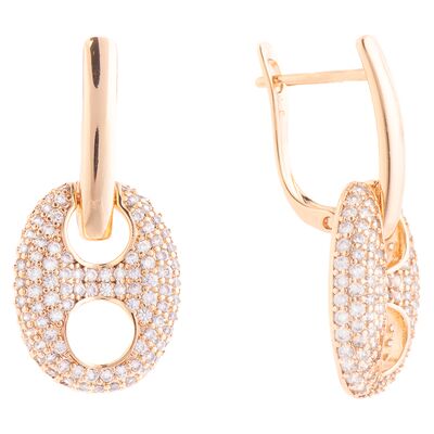 Luxenter Ohrringe mit 18 Karat Gelbgold-Finish und funkelnden Zirkonia-Steinen – Memat Gold Einheitsgröße Luxenter Ohrringe mit 18 Karat Gelbgold-Finish und funkelnden Zirkonia-Steinen – Memat Gold Einheitsgröße