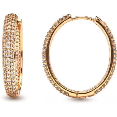 Luxenter Ohrringe aus Zirkonia mit 18 Karat Gelbgold-Finish – Olide Gold Einheitsgröße Luxenter Ohrringe aus Zirkonia mit 18 Karat Gelbgold-Finish – Olide Gold Einheitsgröße