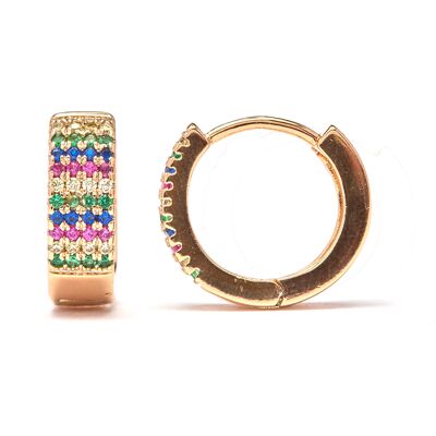 Luxenter Ohrringe aus funkelndem Zirkonia, 18 Karat Gelbgold-Finish – Lasy Gold Einheitsgröße Luxenter Ohrringe aus funkelndem Zirkonia, 18 Karat Gelbgold-Finish – Lasy Gold Einheitsgröße