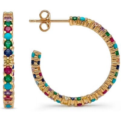 Luxenter Multicolor Zirconia Ohrringe in 18 Karat Gelbgold - Balgil Mehrfarben Einheitsgröße Luxenter Multicolor Zirconia Ohrringe in 18 Karat Gelbgold - Balgil Mehrfarben Einheitsgröße