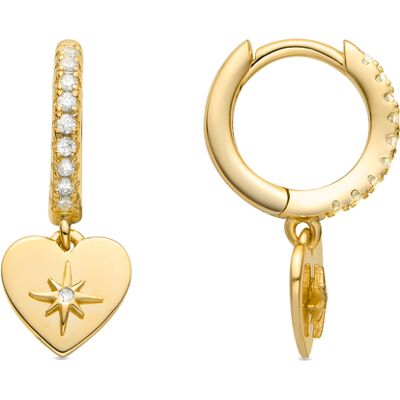 Luxenter Ohrringe aus 925er Sterlingsilber mit Brillanz-Zirkonia, 18 Karat vergoldet – Saita Gold Einheitsgröße Luxenter Ohrringe aus 925er Sterlingsilber mit Brillanz-Zirkonia, 18 Karat vergoldet – Saita Gold Einheitsgröße