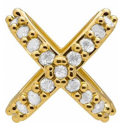 Luxenter Piercing mit funkelnden Zirkonia-Steinen, 18 Karat Gelbgold-Finish – Marza Gold Einheitsgröße Luxenter Piercing mit funkelnden Zirkonia-Steinen, 18 Karat Gelbgold-Finish – Marza Gold Einheitsgröße