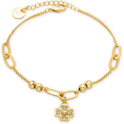 Luxenter Luxuriöses Armband aus glänzenden Zirkonen in 18 Karat Gelbgold - Wilya Gold Einheitsgröße Luxenter Luxuriöses Armband aus glänzenden Zirkonen in 18 Karat Gelbgold - Wilya Gold Einheitsgröße