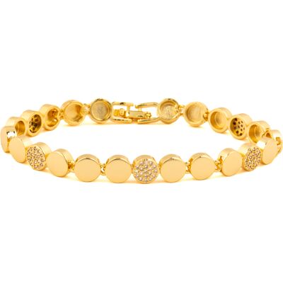 Luxenter Armband aus funkelnden Zirkonia, veredelt mit 18 Karat Gelbgold – Sywi Gold Einheitsgröße Luxenter Armband aus funkelnden Zirkonia, veredelt mit 18 Karat Gelbgold – Sywi Gold Einheitsgröße