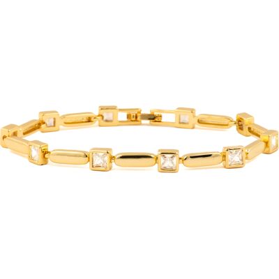 Luxenter Armband mit funkelnden Zirkonia-Steinen, 18 Karat Gelbgold-Finish – Aslion Gold Einheitsgröße Luxenter Armband mit funkelnden Zirkonia-Steinen, 18 Karat Gelbgold-Finish – Aslion Gold Einheitsgröße