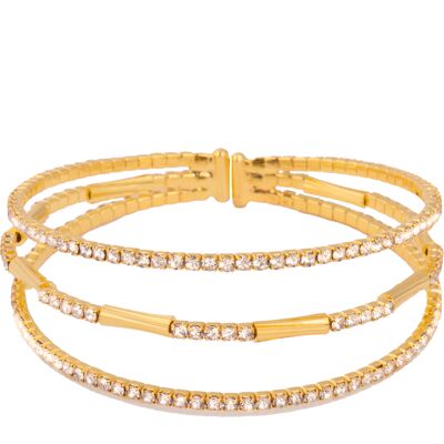 Luxenter Armband mit funkelnden Zirkonia-Steinen, 18 Karat Gelbgold-Finish – Amlok Gold Einheitsgröße Luxenter Armband mit funkelnden Zirkonia-Steinen, 18 Karat Gelbgold-Finish – Amlok Gold Einheitsgröße