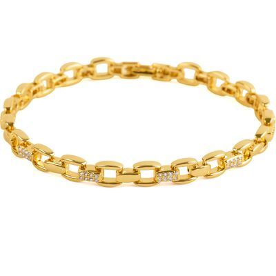 Luxenter Armband aus funkelnden Zirkonia-Steinen, veredelt mit 18 Karat Gelbgold – Yaris Gold Einheitsgröße Luxenter Armband aus funkelnden Zirkonia-Steinen, veredelt mit 18 Karat Gelbgold – Yaris Gold Einheitsgröße
