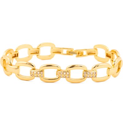 Luxenter Armband mit funkelnden Zirkonia-Steinen, 18 Karat Gelbgold-Finish – Insio Gold Einheitsgröße Luxenter Armband mit funkelnden Zirkonia-Steinen, 18 Karat Gelbgold-Finish – Insio Gold Einheitsgröße