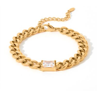 Luxenter Armband aus Zirkonia mit 18 Karat Gelbgold-Finish – Baelah Gold Einheitsgröße Luxenter Armband aus Zirkonia mit 18 Karat Gelbgold-Finish – Baelah Gold Einheitsgröße