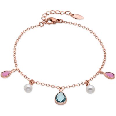 Luxenter-Armband aus Metalllegierung und weißer Perlmutt, gefertigt in 18-karat-Roségold – Cainhtsi Gold Einheitsgröße Luxenter-Armband aus Metalllegierung und weißer Perlmutt, gefertigt in 18-karat-Roségold – Cainhtsi Gold Einheitsgröße