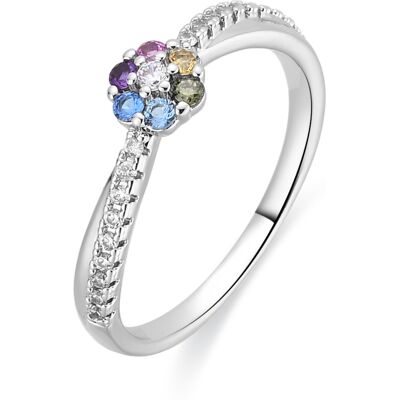 Luxenter-Ring aus Metalllegierung und mehrfarbiger Zirkonia-Rhodium-Finish – Zetrana Mehrfarben Ö Luxenter-Ring aus Metalllegierung und mehrfarbiger Zirkonia-Rhodium-Finish – Zetrana Mehrfarben Ö