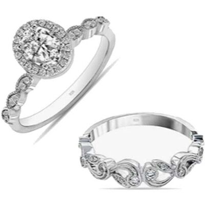 Bibei Damenset Brilliant-Ringe Duo aus 925 Sterling Silber BIAN024 Silber Ich 1/2 Bibei Damenset Brilliant-Ringe Duo aus 925 Sterling Silber BIAN024 Silber Ich 1/2