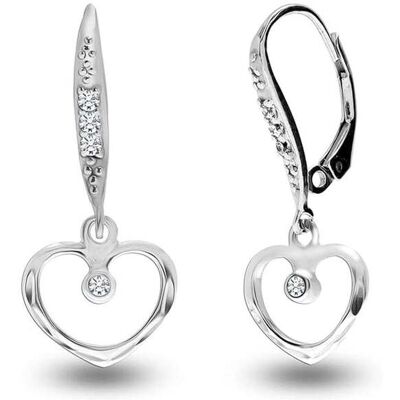 Bibei Frauen Herz Ohrringe aus 925 Sterling Silber mit Zirkonia BIPE064 Silber Einheitsgröße Bibei Frauen Herz Ohrringe aus 925 Sterling Silber mit Zirkonia BIPE064 Silber Einheitsgröße