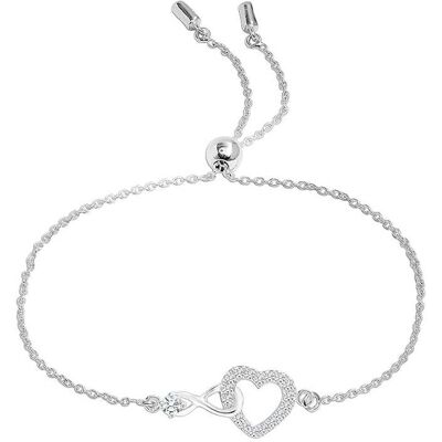 Bibei Damen Infinity Herzarmband mit Zirkonia in 925 Sterling Silber BIPU020 Silber Einheitsgröße Bibei Damen Infinity Herzarmband mit Zirkonia in 925 Sterling Silber BIPU020 Silber Einheitsgröße