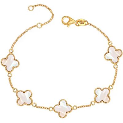 Bibei Damenarmband Kleeblatt Perlmutt Gold Sterling Silber 925 BIPU024 Gold Einheitsgröße Bibei Damenarmband Kleeblatt Perlmutt Gold Sterling Silber 925 BIPU024 Gold Einheitsgröße
