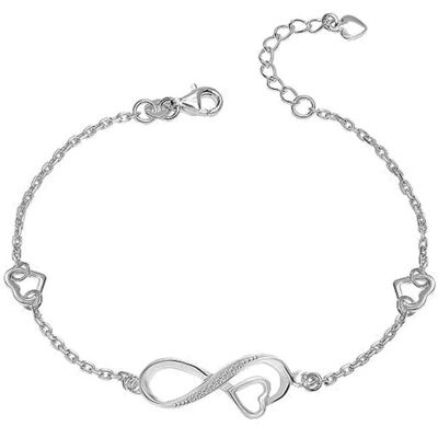 Bibei Damen Unendliches Herzarmband aus 925 Sterling Silber BIPU015 Silber Einheitsgröße Bibei Damen Unendliches Herzarmband aus 925 Sterling Silber BIPU015 Silber Einheitsgröße