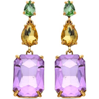 Luxenter Purpurkristall-Ohrringe aus 18k Gelbgold - Phiaqua Lila Einheitsgröße Luxenter Purpurkristall-Ohrringe aus 18k Gelbgold - Phiaqua Lila Einheitsgröße