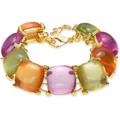 Luxenter Multicolour Kristall Armband aus 18k Gelbgold - Tosab Mehrfarben Einheitsgröße Luxenter Multicolour Kristall Armband aus 18k Gelbgold - Tosab Mehrfarben Einheitsgröße