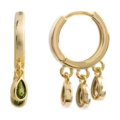 Luxenter Smaragd Zirkonia Ohrringe aus 18k Gelbgold - Atzul Grün Einheitsgröße Luxenter Smaragd Zirkonia Ohrringe aus 18k Gelbgold - Atzul Grün Einheitsgröße