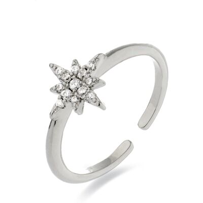 Luxenter Ring mit rhodiniertem Brillantzirkonia - Kimsel Weiß Einheitsgröße Luxenter Ring mit rhodiniertem Brillantzirkonia - Kimsel Weiß Einheitsgröße