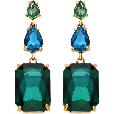 Luxenter Lali Ohrringe aus 18k Gelbgold Grün Einheitsgröße Luxenter Lali Ohrringe aus 18k Gelbgold Grün Einheitsgröße
