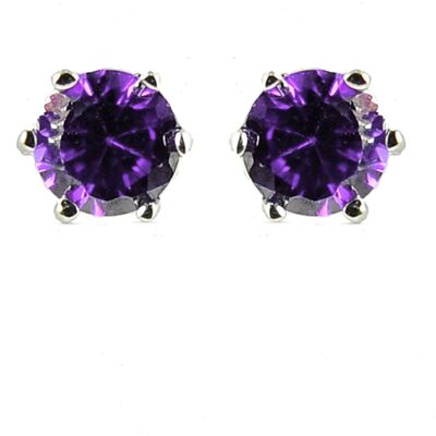 Luxenter, Ohrringe aus 925er Sterlingsilber und rhodiniertem Amethyst-Zirkonia Lila Einheitsgröße Luxenter, Ohrringe aus 925er Sterlingsilber und rhodiniertem Amethyst-Zirkonia Lila Einheitsgröße