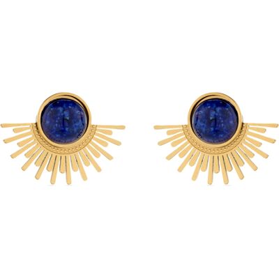 Luxenter Ohrringe aus natürlichem Lapislazuli in 18K Gelbgold - Viwing Blau Einheitsgröße Luxenter Ohrringe aus natürlichem Lapislazuli in 18K Gelbgold - Viwing Blau Einheitsgröße