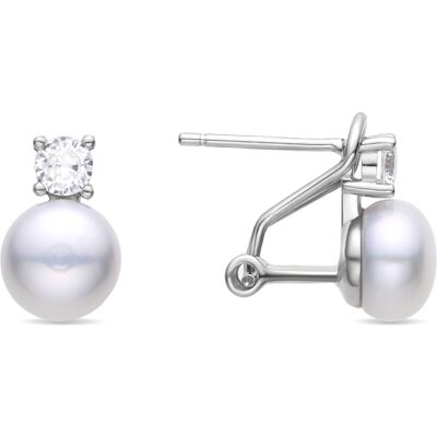 Luxenter 925 Sterling Silber Ohrringe mit weiß rhodinierter Perle - Ohrun Weiß Einheitsgröße Luxenter 925 Sterling Silber Ohrringe mit weiß rhodinierter Perle - Ohrun Weiß Einheitsgröße