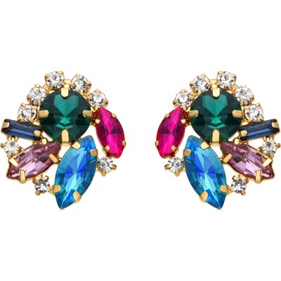 Luxenter Blue Crystal Ohrringe in 18k Gelbgold - Nyuva Blau Einheitsgröße Luxenter Blue Crystal Ohrringe in 18k Gelbgold - Nyuva Blau Einheitsgröße